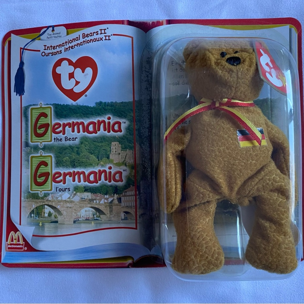 Rare Ty Germania Bear with Flag Ribbon